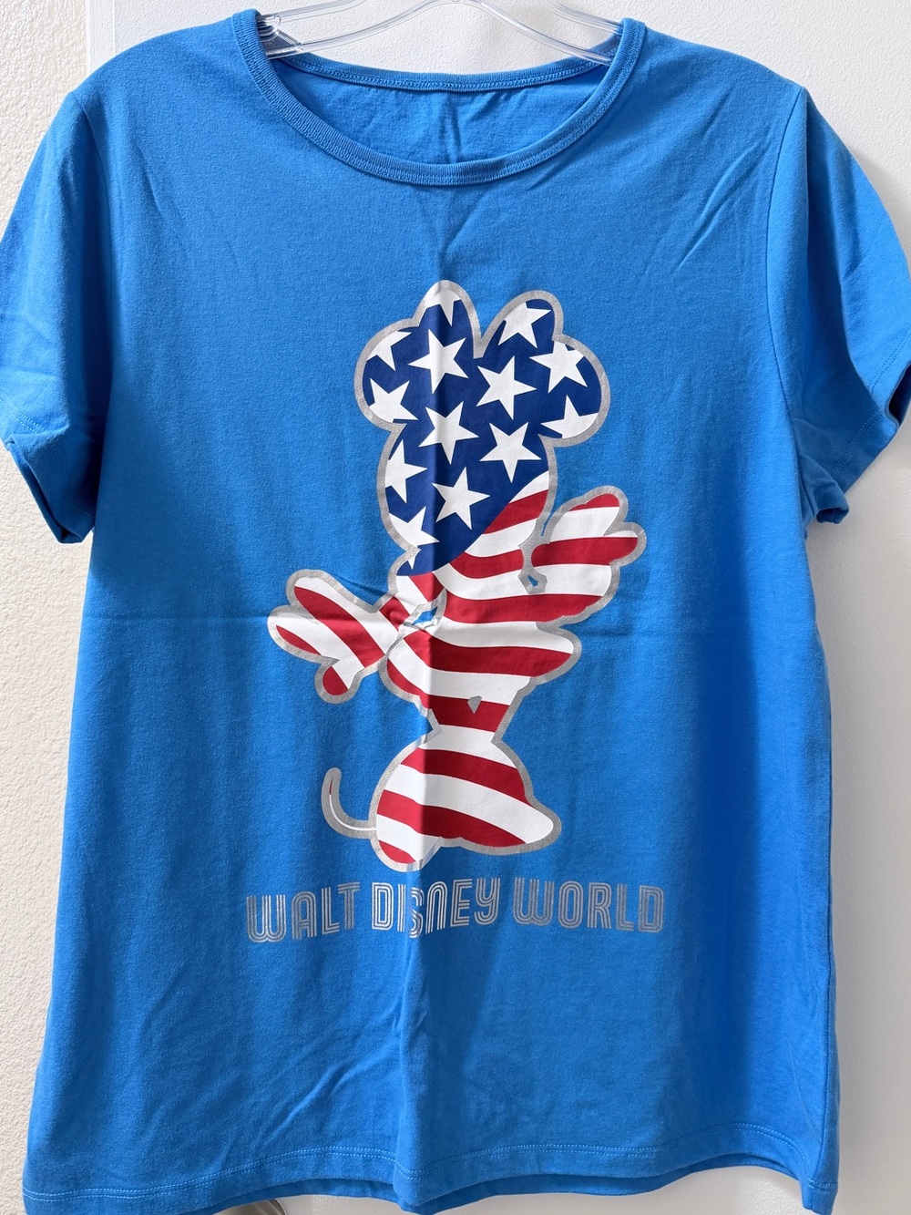 Disney Womens Blue Mickey Silhouette T-Shirt